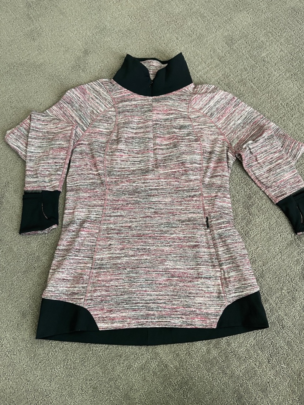 Lululemon Heathered Pink & Black Athletic Pullover